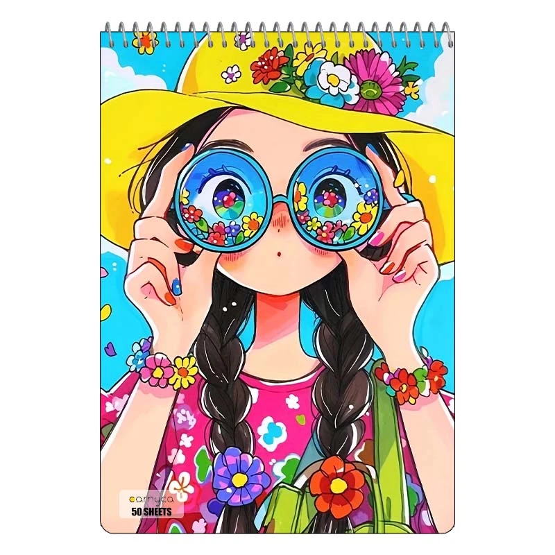 دفتر نقاشی 50 برگ سیمی کارنیکا طرح دختر هنرمند Artistic Girl کد 90246