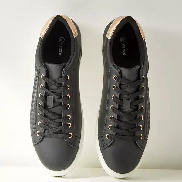 کفش روزمره زنانه مکس مدل Textured Lace-Up Sneakers