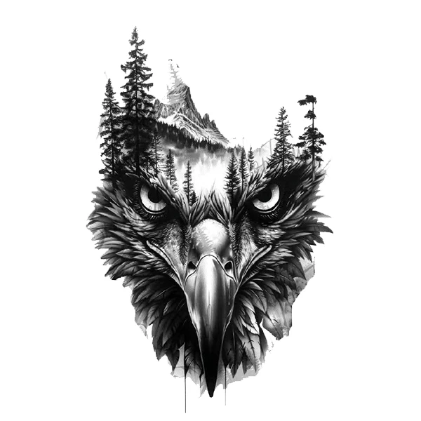 استیکر پارچه و لباس پاد آفرین طرح عقاب کد 3202