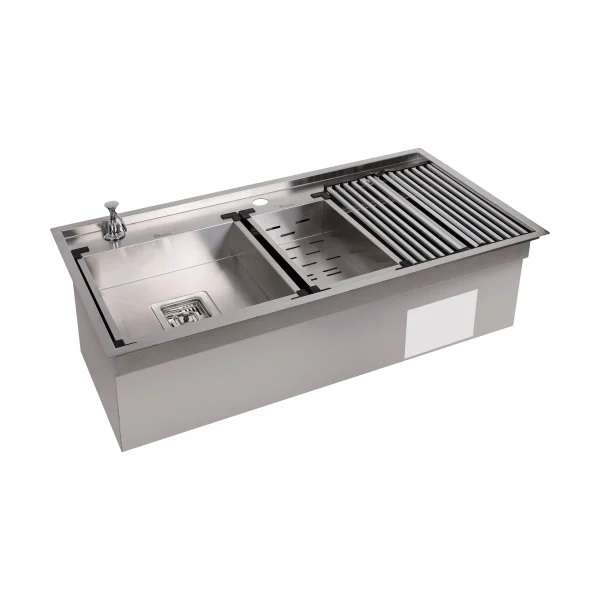 سینک ظرفشویی استیل توکار یک لگنه بیمکث مدل 4702