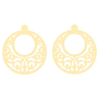 گوشواره طلا 18 عیار زنانه کرابو طرح نقش اسلیمی مدل Kr5119