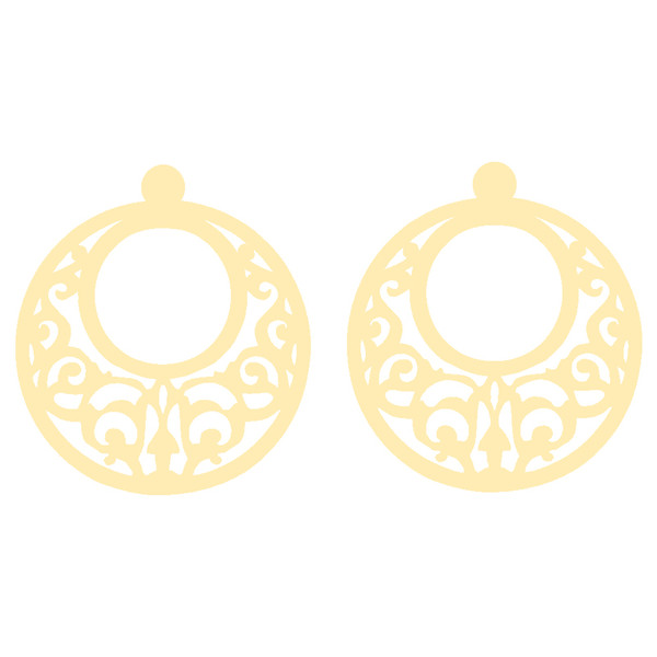 گوشواره طلا 18 عیار زنانه کرابو طرح نقش اسلیمی مدل Kr5119