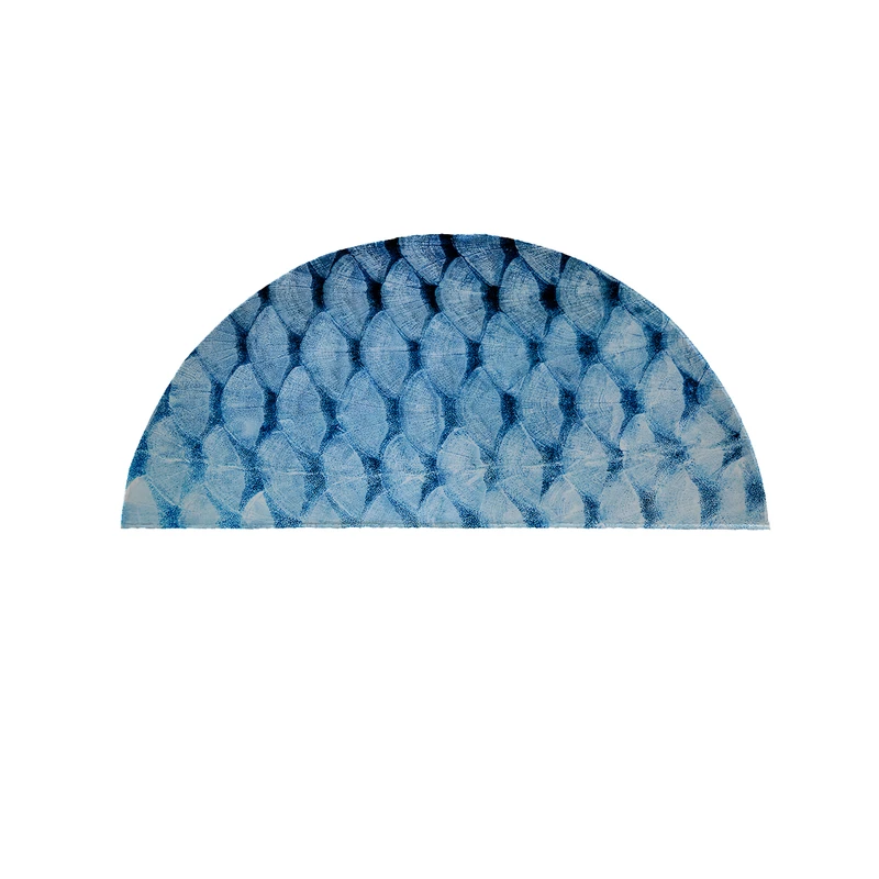 پادری مدل نیم دایره طرح کلاسیک آبی کد9018 سایز 90×45 سانتی متر