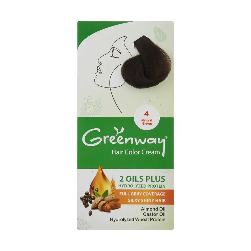 کیت رنگ مو گرین وی شماره 4 حجم 18 میلی لیتر رنگ قهوه ای