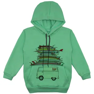 هودی پسرانه مدل وَن اسکیت F195 رنگ سبز