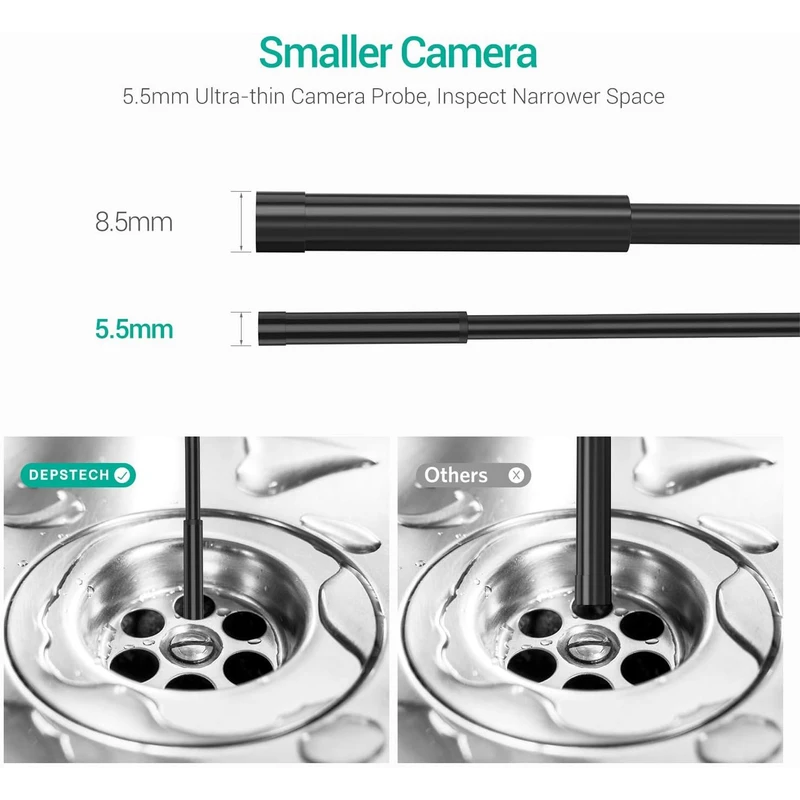 عکس شماره 27 : دوربین شلنگی مدل 2 لنز ضدآب 20m hd 360 new