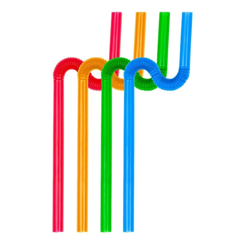 نی نوشیدنی یکبار مصرف مدل فانتزی بسته 100 عددی