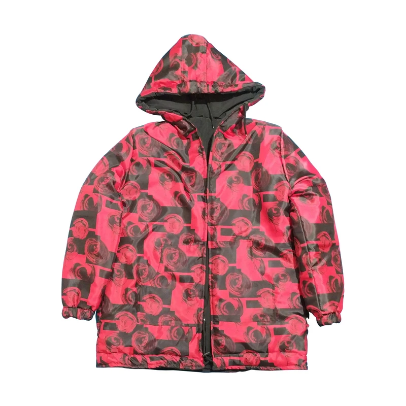 کاپشن زنانه مدل دورو بدون زیپ طرح گل رز کد kp103