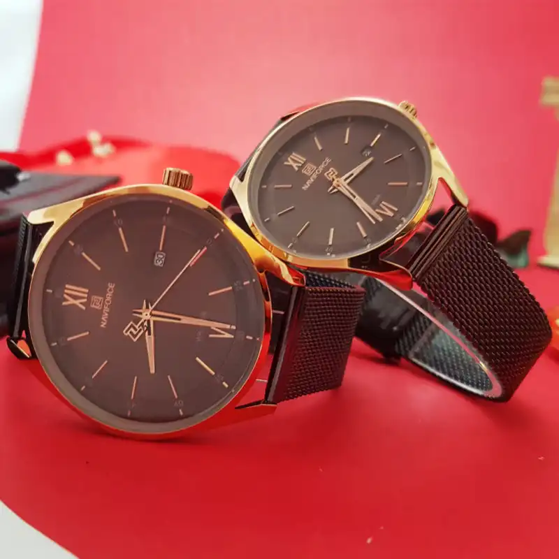 ست ساعت مچی عقربه ای زنانه و مردانه نیوی فورس مدل Mn_ldy09620312