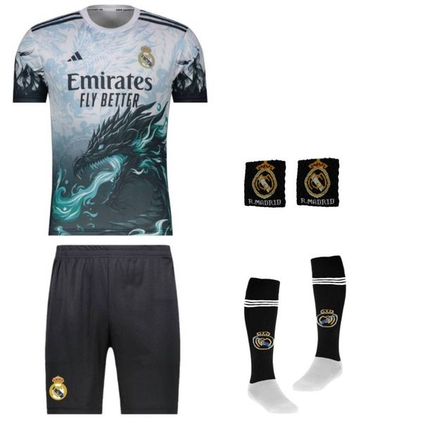 ست 5 تکه لباس ورزشی پسرانه مدل دراگون رئال مادرید طرح امباپه شماره 10 کد 2026YK