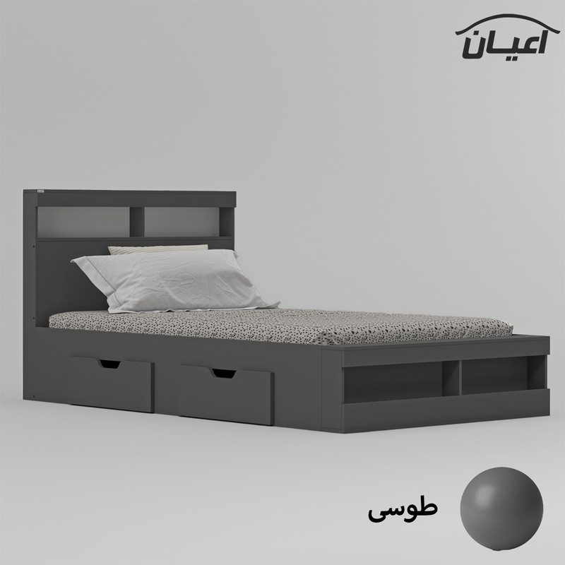 تخت خواب یک نفره اعیان مدل FH704 سایز 120x200 سانتی متر