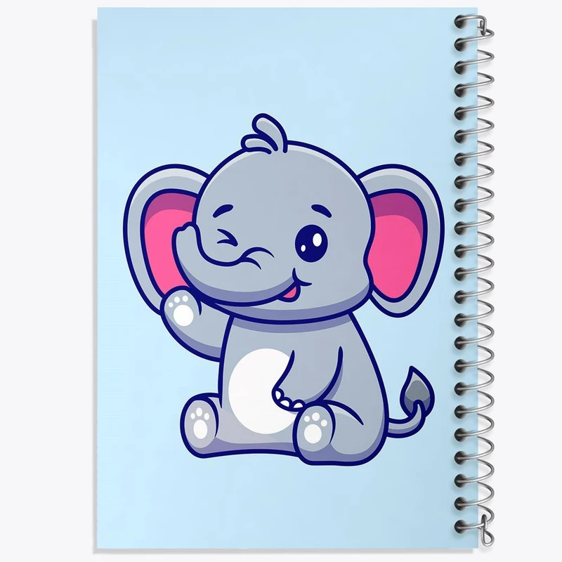 دفتر مشق 50 برگ خندالو مدل حیوانات بامزه فیل کد 25442