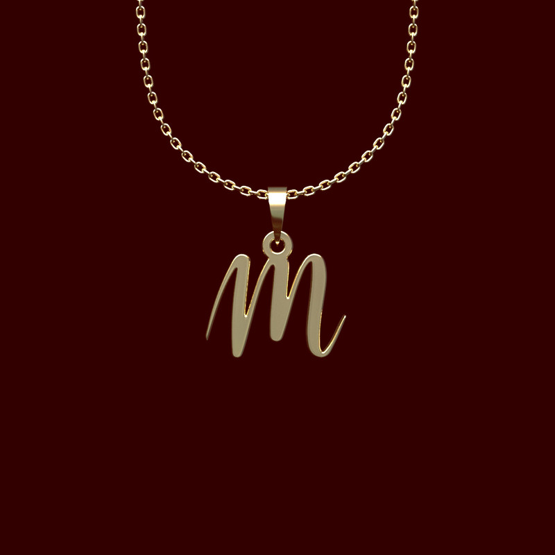 گردنبند طلا 18 عیار زنانه مدوپد مدل حرف M کد HH2-1-1248
