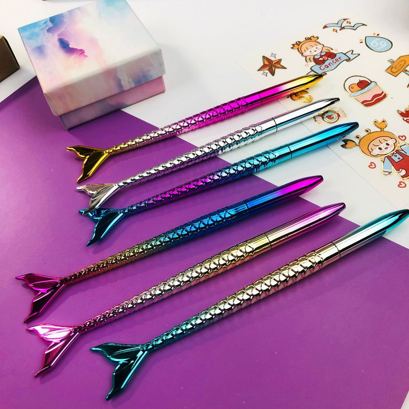 روان نویس مدل رنگی رنگی طرح پری دریایی مجموعه 6 عددی