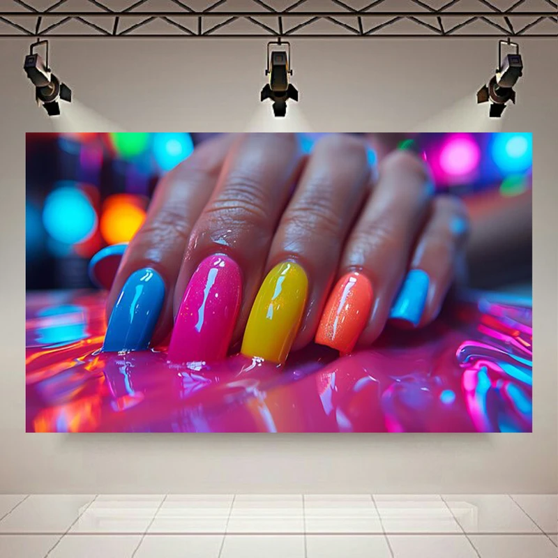  تابلو بوم طرح مخمل لاک ناخن ساده مدل براق کد AR303271