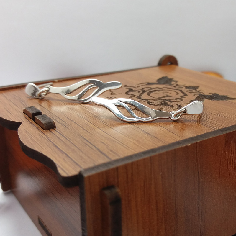 گوشواره نقره زنانه مدل مشعل