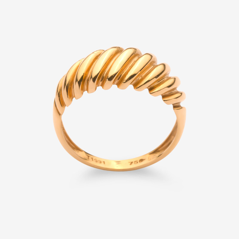 انگشتر طلا 18 عیار زنانه جواهری راز مدل مارپیچ سایز 53