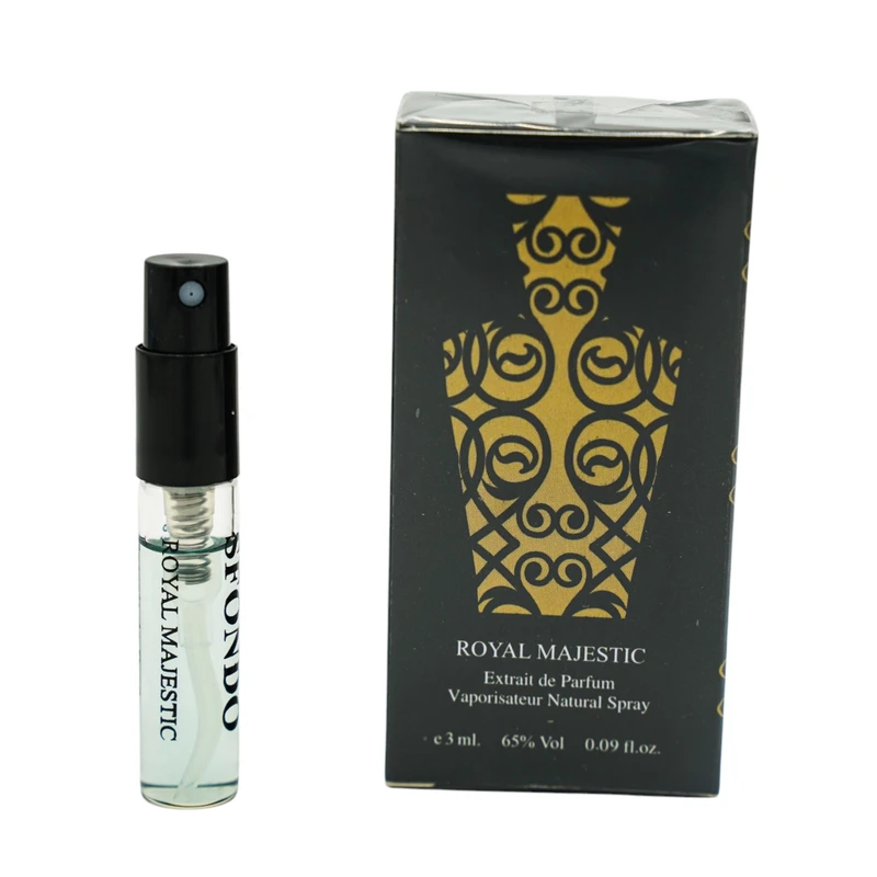 عطر جیبی مردانه اسفوندو پرفیوم ROYAL MAJESTIC با رایحه خنک حجم 3 میلی لیتر