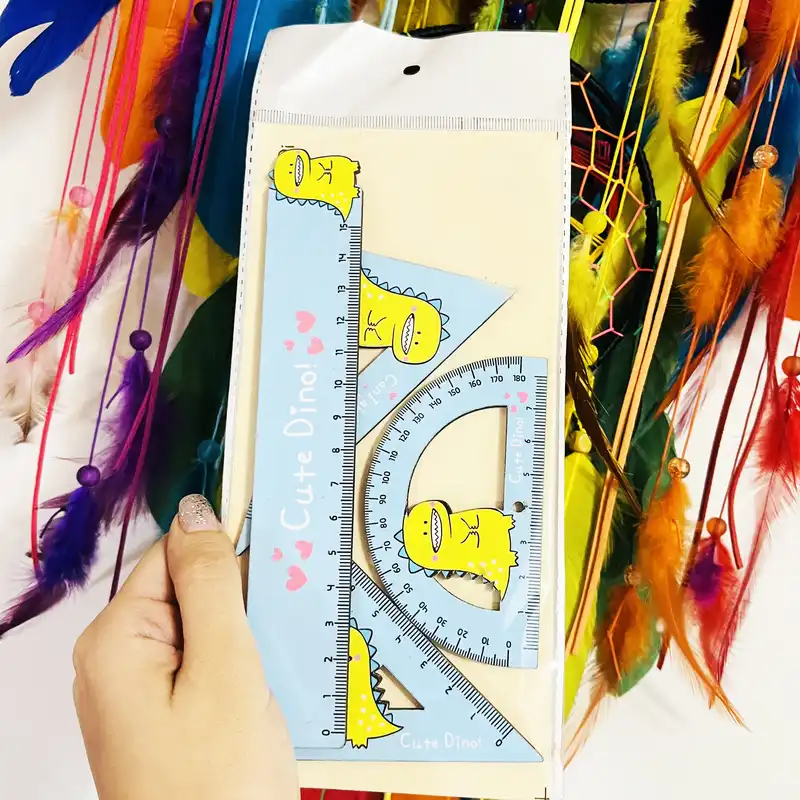 ست خط کش مدل دایناسور کیوت مجموعه 4 عددی