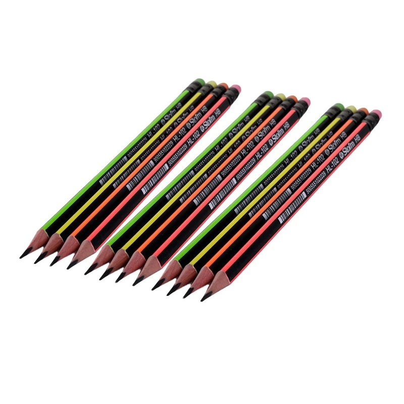 مداد مشکی استورم مدل پاک کن دار HL-102 HB بسته 12 عددی