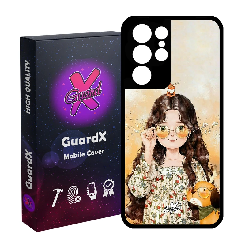 کاور گارد ایکس طرح Girl مدل Glass10253 مناسب برای گوشی موبایل سامسونگ Galaxy S21 Ultra