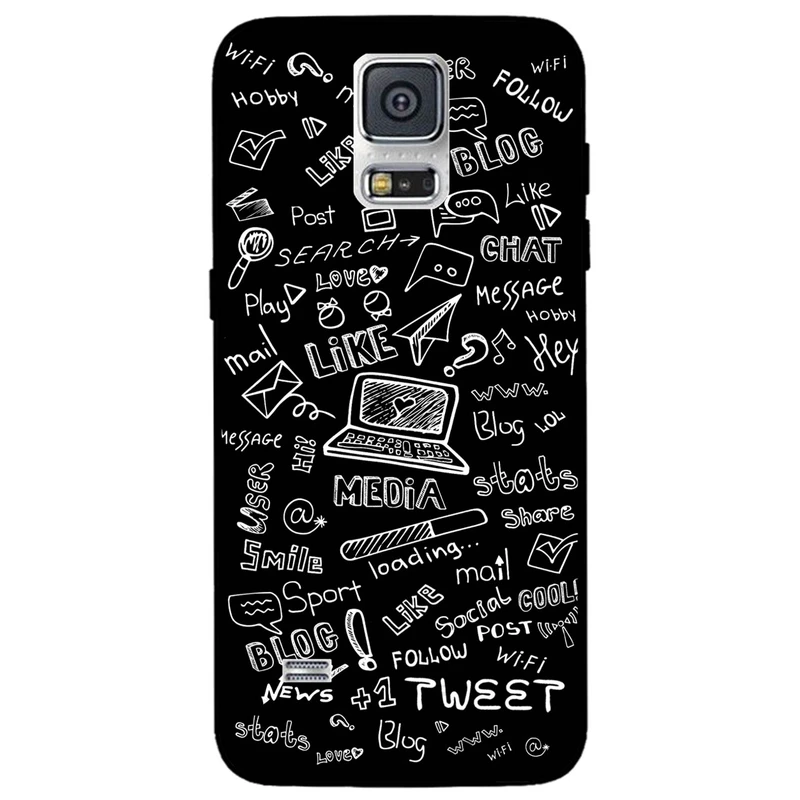 کاور مگافون طرح رسانه های اجتماعی مدل 1898 مناسب برای گوشی موبایل سامسونگ Galaxy S5         