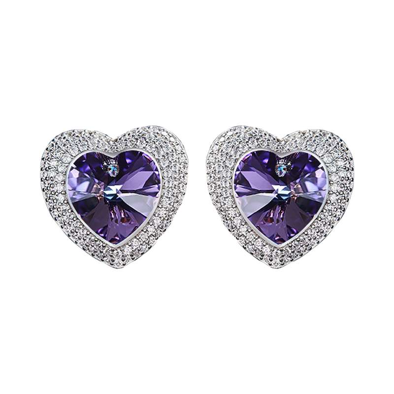 گوشواره نقره زنانه کوبیک مدل QE-0009-B