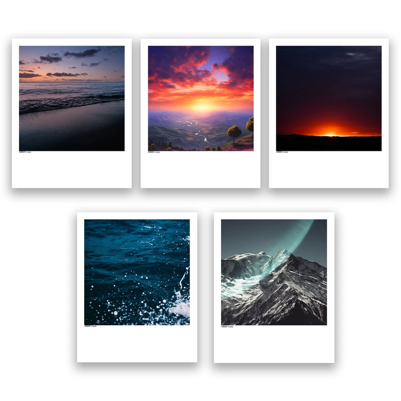 آویز تزیینی عرش مدل فانتزی منظره طبیعت کد Asa1294 مجموعه پنج عددی