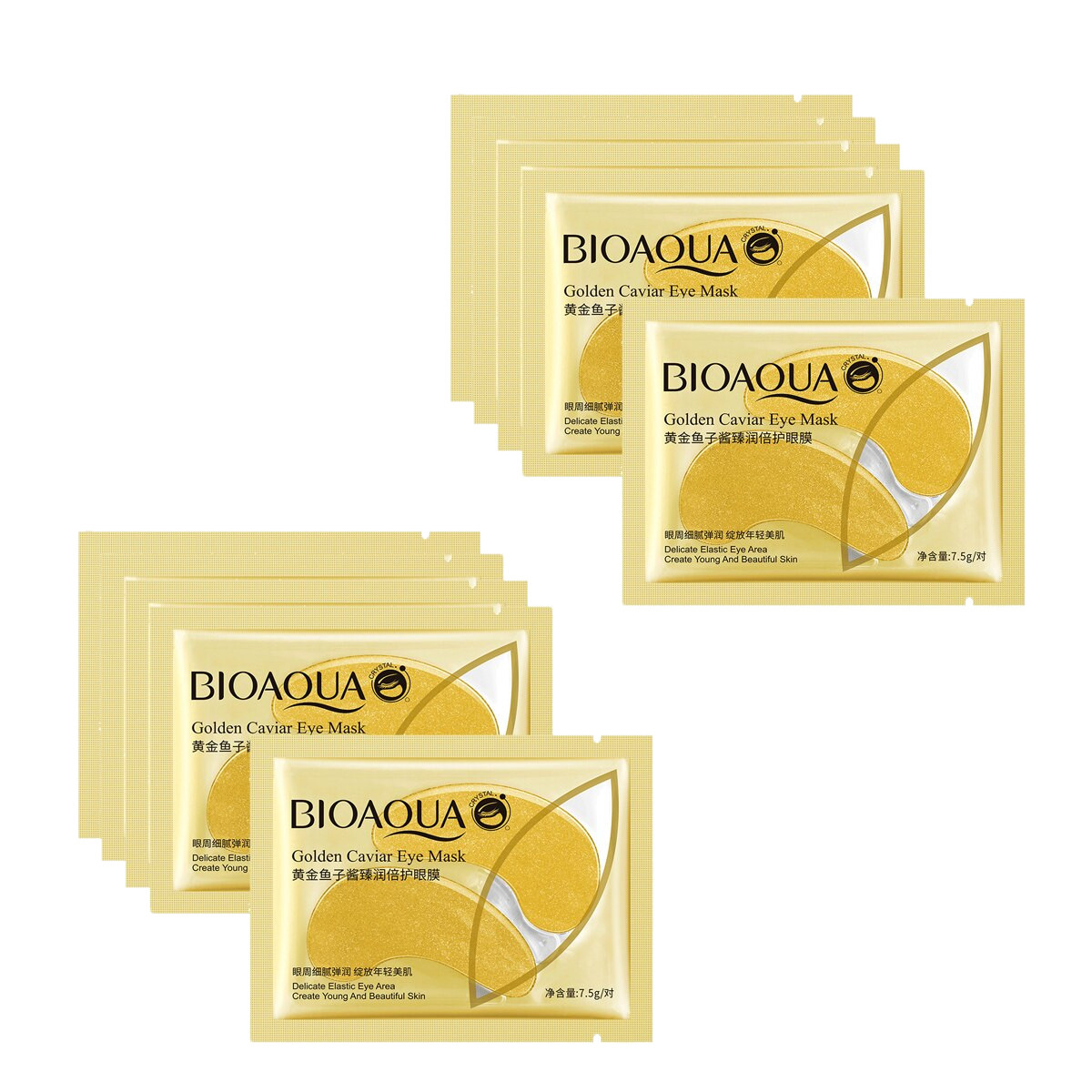 ماسک زیر چشم بایواکوا مدل Gold وزن 7.5 گرم بسته 10عددی ماسک زیر چشم بایواکوا مدل Gold وزن 7.5 گرم بسته 10عددی