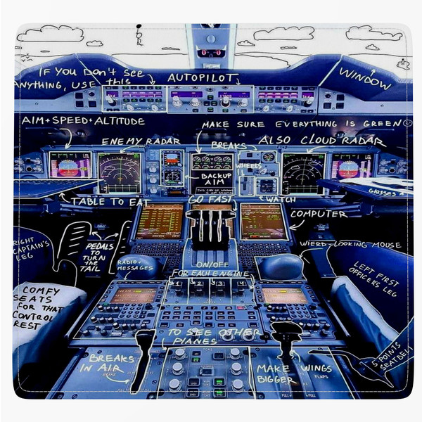 ماوس پد آی تمر مدل تصویر داخل هواپیما و راهنمای خلبانی کد 436