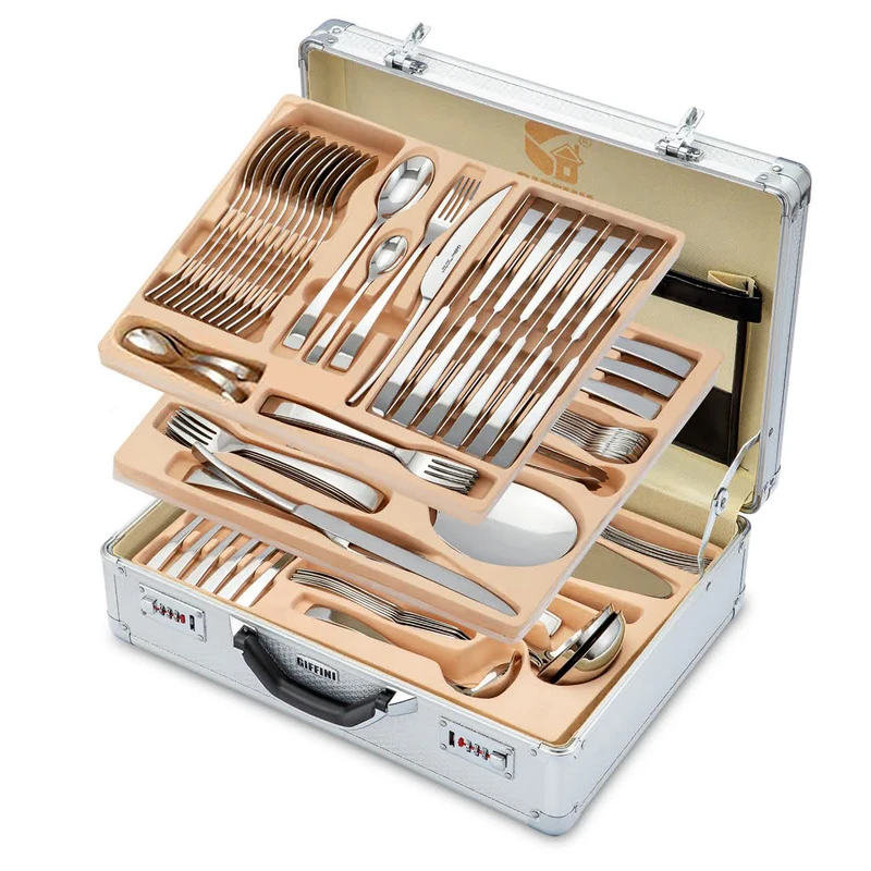 سرویس قاشق و چنگال 146 پارچه جی فی نی مدل 073M سوپر لاکچری