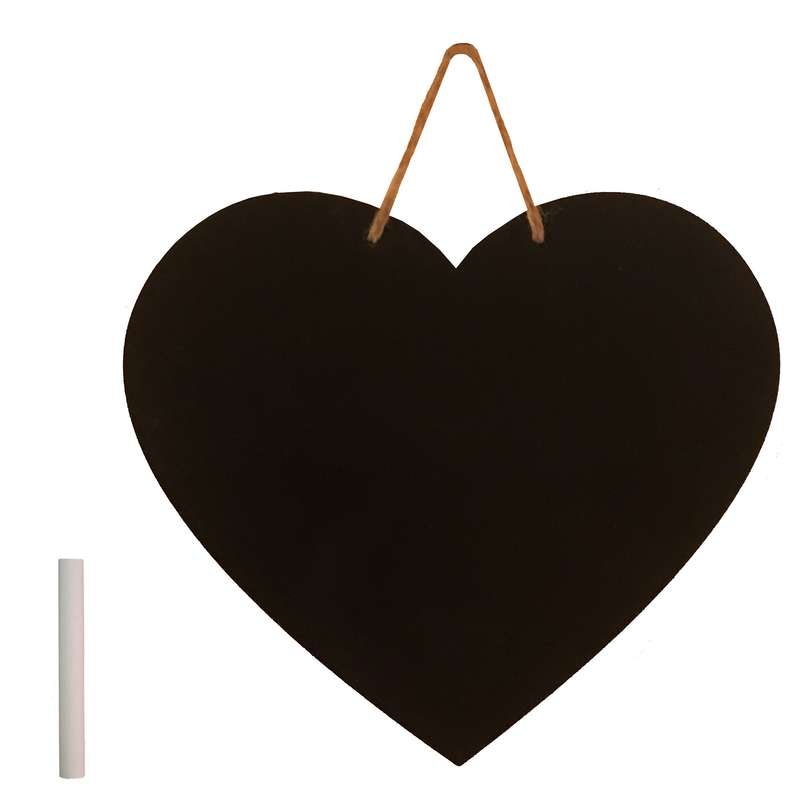 تخته سیاه مدل قلب سایز 18x18 سانتی متر به همراه گچ