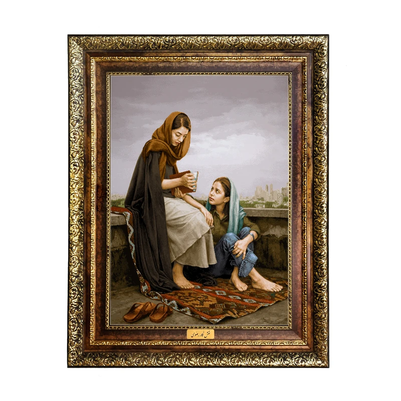 تابلو فرش ماشینی نقش نگار رضوی طرح فال حافظ کد 500H