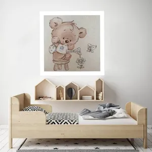 تابلو اتاق کودک طرح خرس باغبان مدل 002