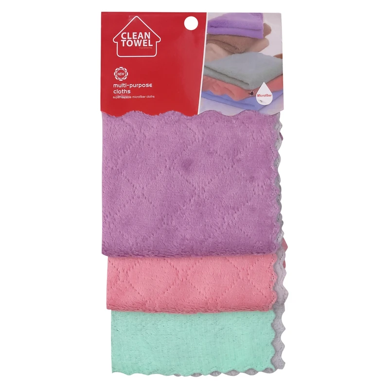  دستمال نظافت خانه و آشپزخانه میکروفایبر مدل 03 مجموعه 3 عددی