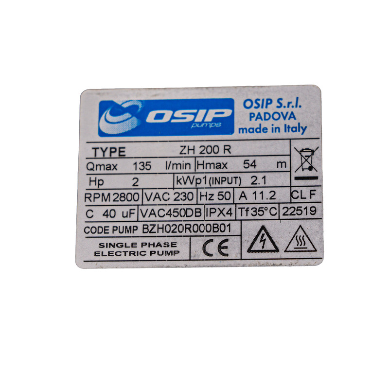 پمپ آب اوسیپ مدل ZH 200 R