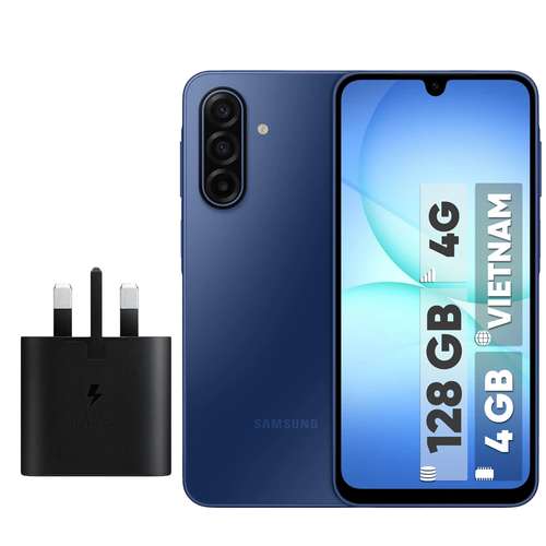 گوشی موبایل سامسونگ مدل Galaxy A17 4G دو سیم کارت ظرفیت 128 گیگابایت و رم 4 گیگابایت - ویتنام به همراه شارژر 25 وات سامسونگ 