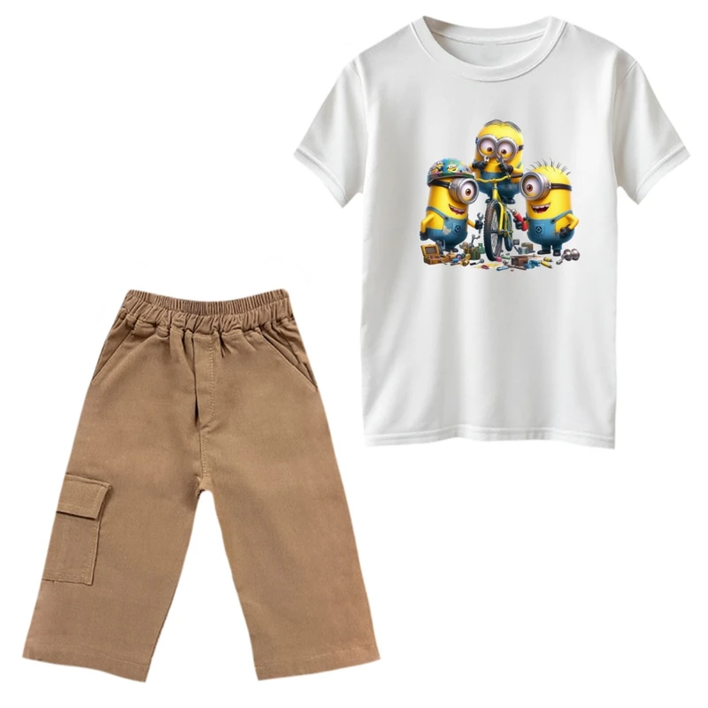 ست تی‌شرت و شلوارک پسرانه مدل مینیون کد 31