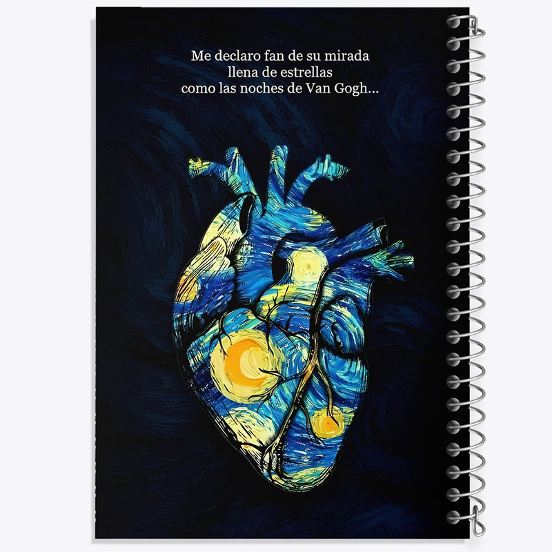 دفتر مشق 100 برگ خندالو طرح قلب ونسان ونگوگ کد N4177