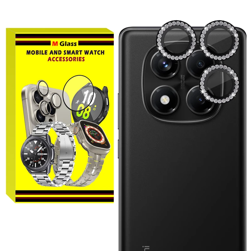 محافظ لنز دوربین فلزی ام‌گلس مدل RNG Diamond MG مناسب برای گوشی موبایل شیائومی Redmi Note 14 Pro 5G