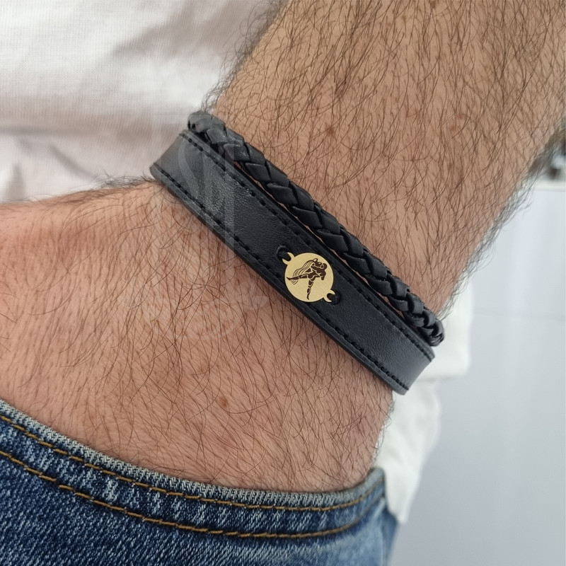 دستبند طلا 18 عیار مردانه لیردا مدل نماد ماه بهمن 829 دستبند طلا 18 عیار مردانه لیردا مدل نماد ماه بهمن 829