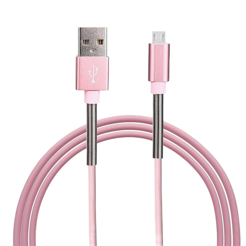 کابل تبدیل USB به microUSB مدل فنری A64 طول 1 متر