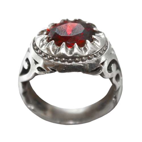 انگشتر نقره مردانه مدل یاقوت سرخ کد KAM_005