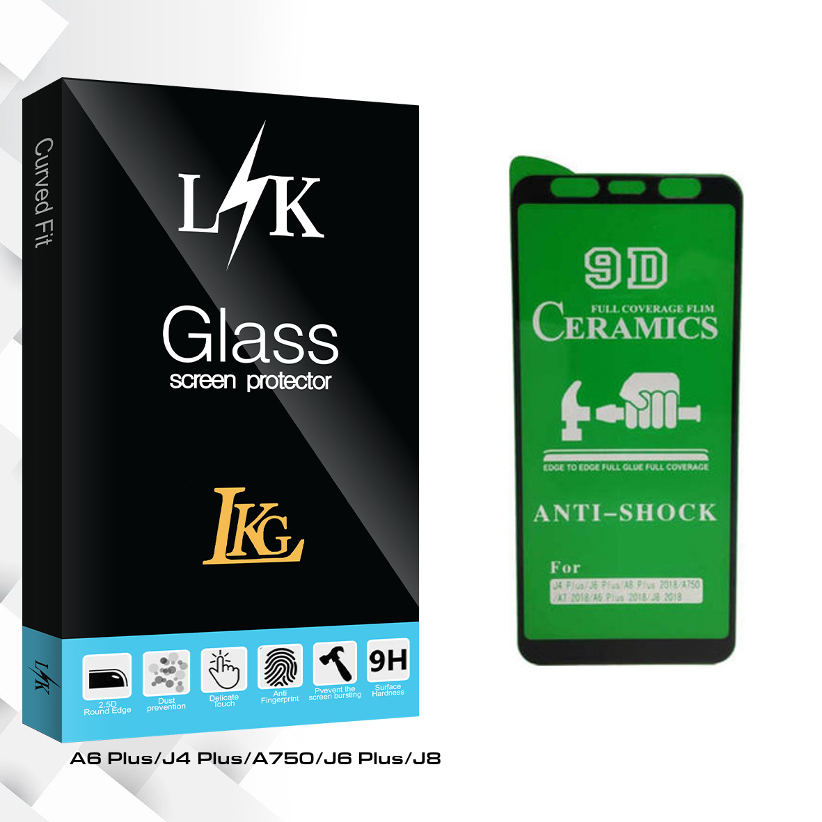 محافظ صفحه نمایش سرامیکی ال کا جی مدل LK Glass مناسب برای گوشی موبایل سامسونگ A6 Plus/J4 Plus/A750/J6 Plus/J8
