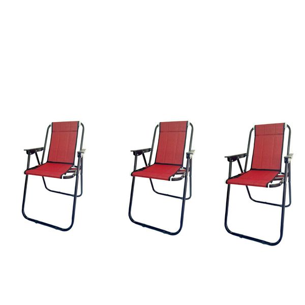 صندلی تاشو سفری مدل 7 فنر تمام فوم مجموعه 3 عددی