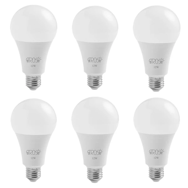 لامپ ال ای دی 12 وات آتروسا مدل حبابی پایه E27 مجموعه 6 عددی