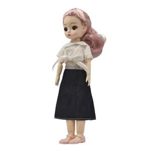 عروسک ناب سل مدل دختر چشم تیله ای کد doll0018 ارتفاع 30 سانتی متر
