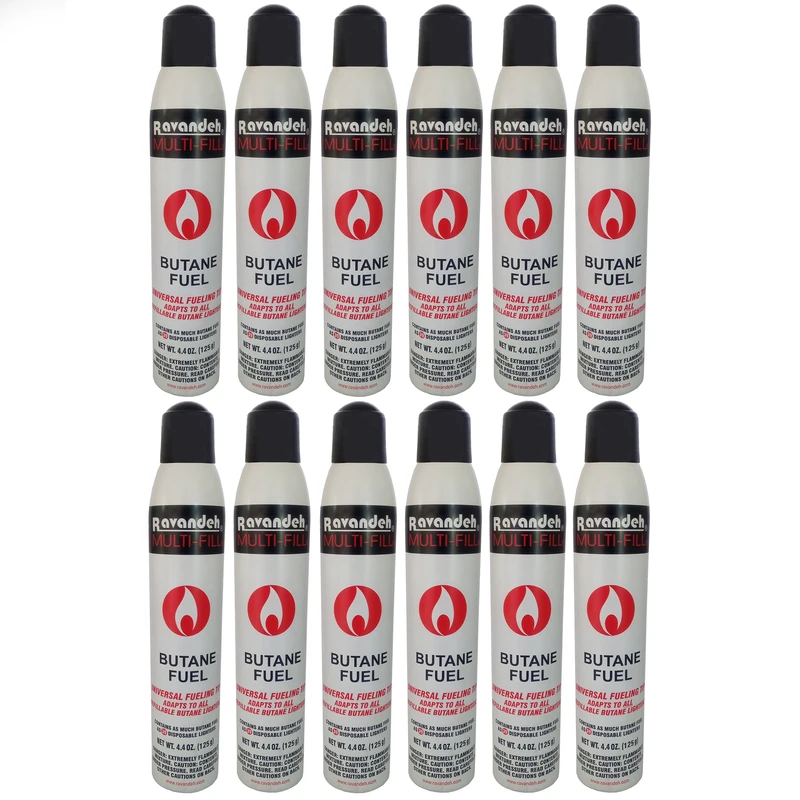 گاز فندک رونده مدل چاپی حجم 165 میلی لیتر مجموعه 12 عددی