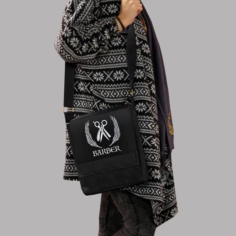 کیف رودوشی چی چاپ طرح آرایشگری کد Barber