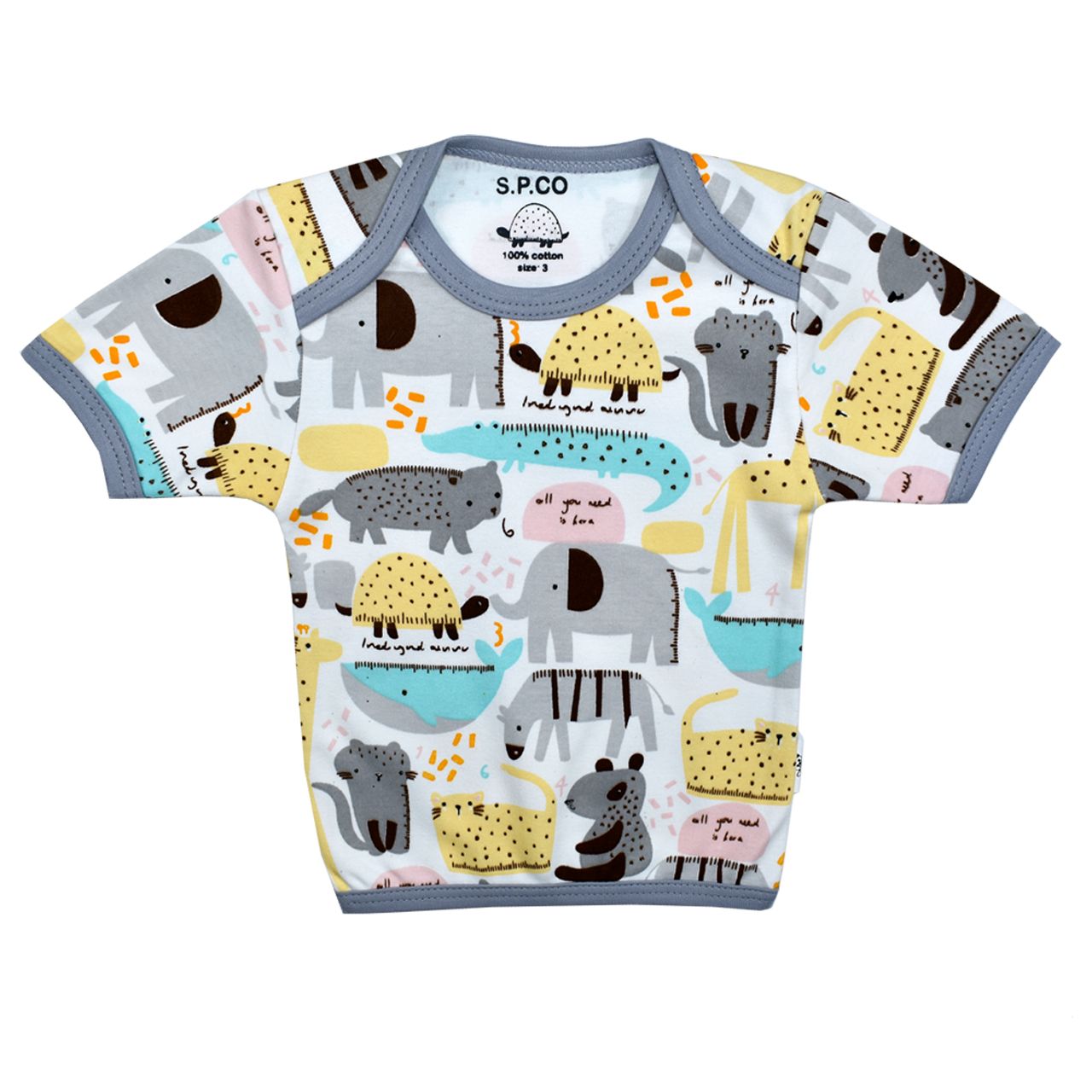 ست تی شرت و شلوار نوزادی اسپیکو مدل zoo کد 1 -  - 4